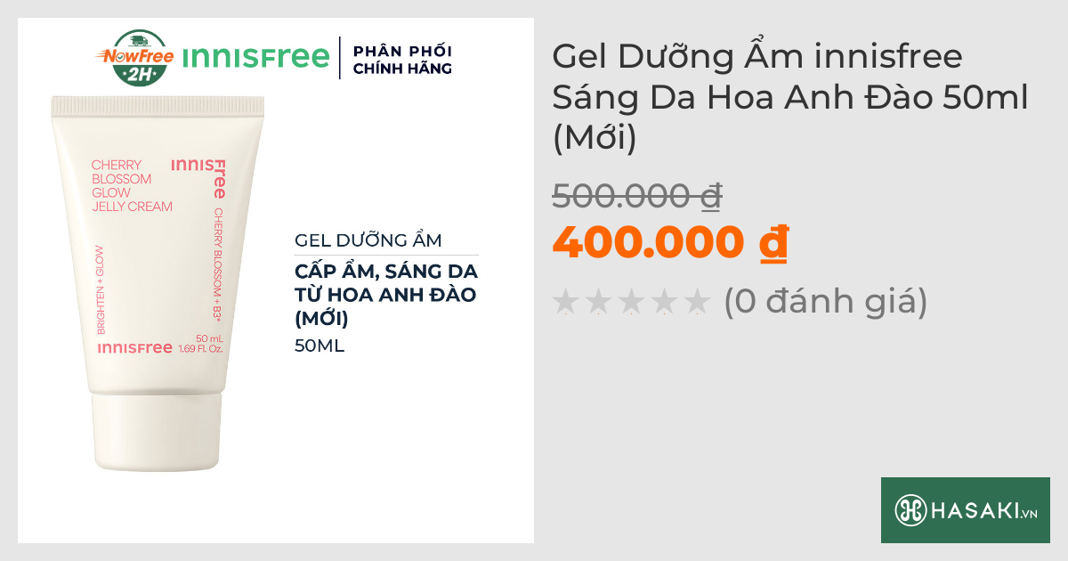 Gel Dưỡng Ẩm innisfree Sáng Da Hoa Anh Đào 50ml (Mới)