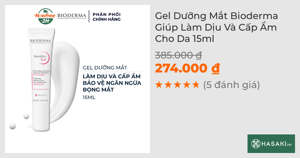 Gel Dưỡng Mắt Bioderma Giúp Làm Dịu Và Cấp Ẩm Cho Da 15ml