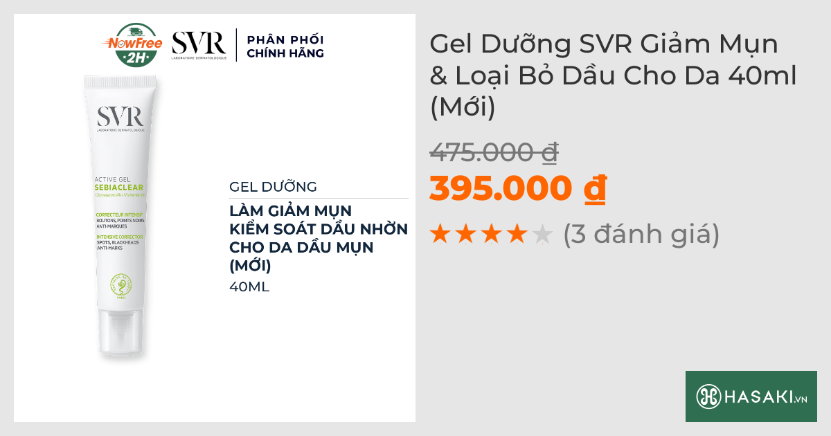 Gel Dưỡng SVR Giảm Mụn & Loại Bỏ Dầu Cho Da 40ml