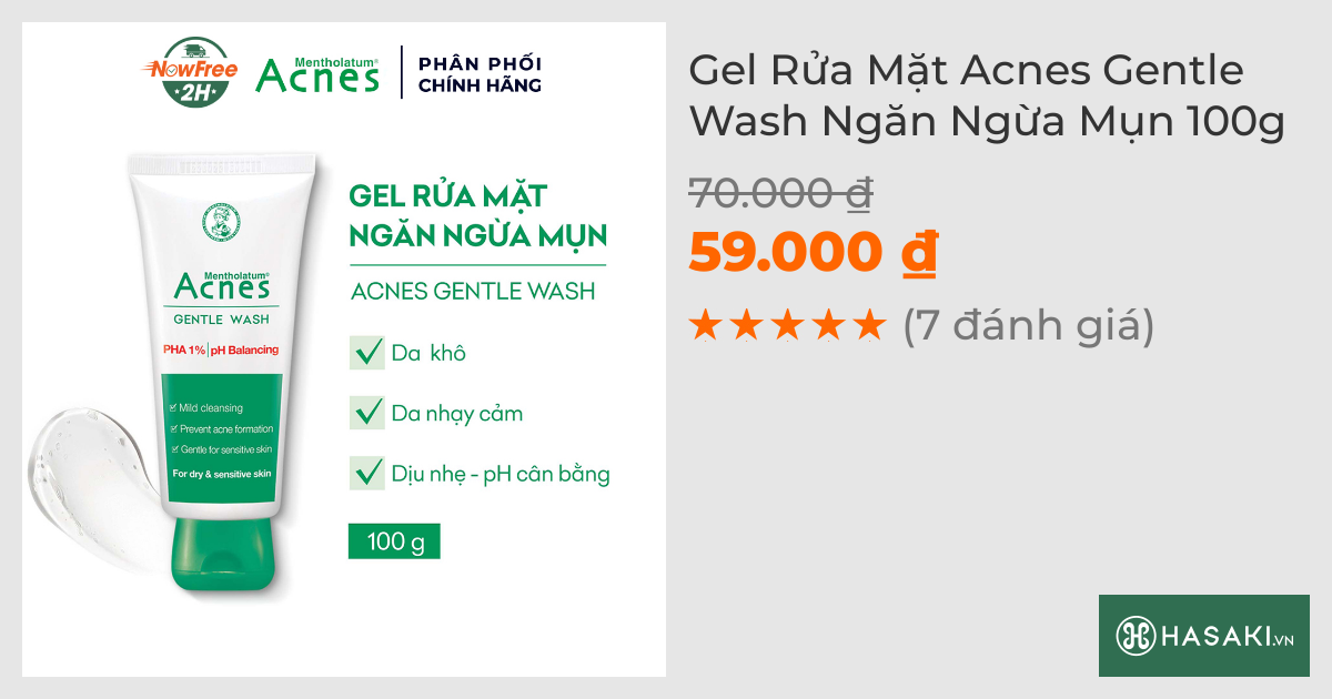 Gel Rửa Mặt Acnes Gentle Wash Ngăn Ngừa Mụn 100g