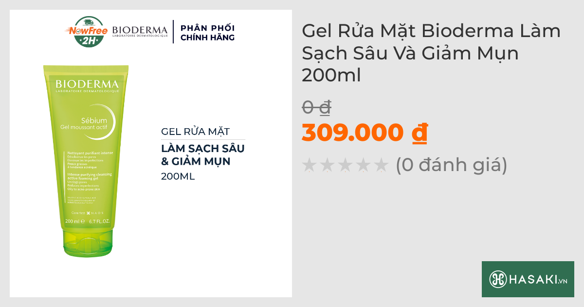 Gel Rửa Mặt Bioderma Làm Sạch Sâu Và Giảm Mụn 200ml