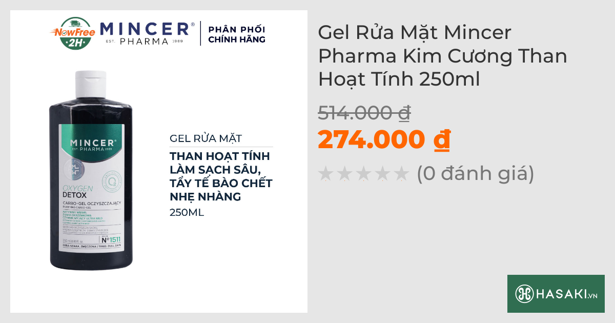 Gel Rửa Mặt Mincer Pharma Kim Cương Than Hoạt Tính 250ml