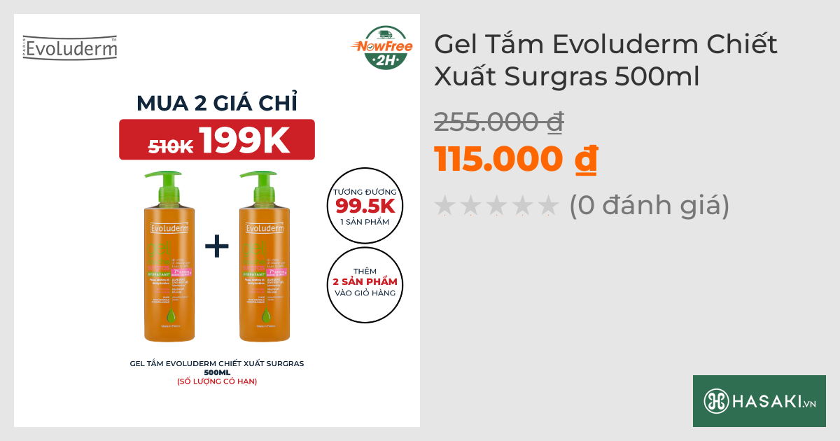 Gel Tắm Evoluderm Chiết Xuất Surgras 500ml