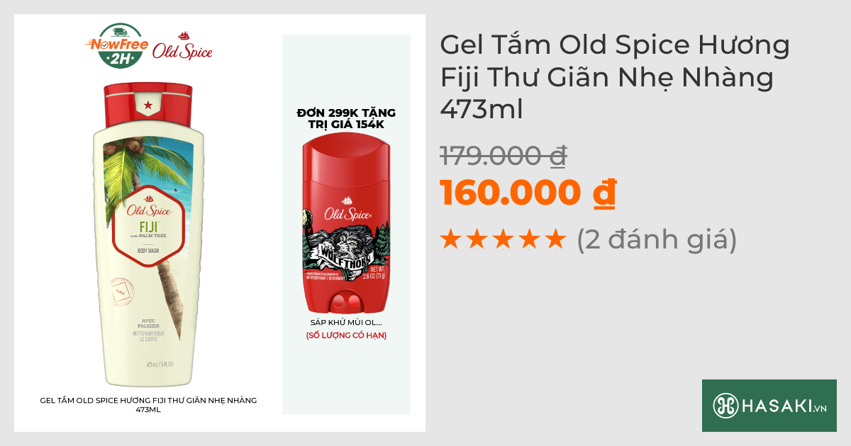 Gel Tắm Old Spice Hương Fiji Thư Giãn Nhẹ Nhàng 473ml