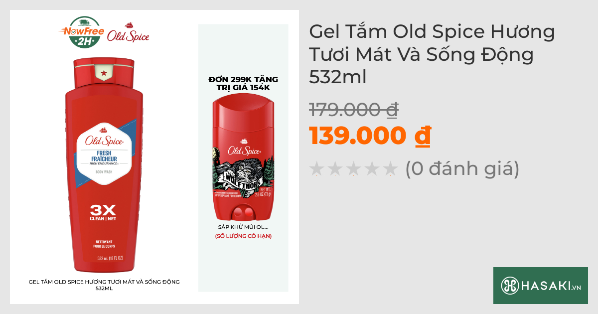 Gel Tắm Old Spice Hương Tươi Mát Và Sống Động 532ml