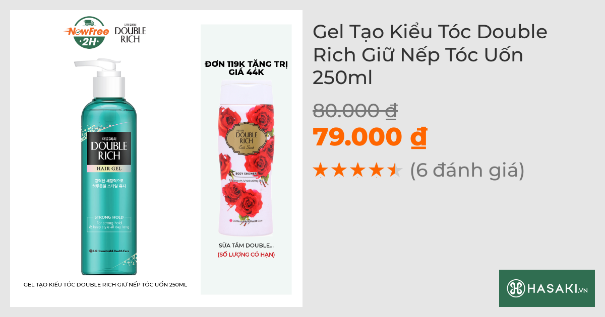 Gel Tạo Kiểu Tóc Double Rich Giữ Nếp Tóc Uốn 250ml