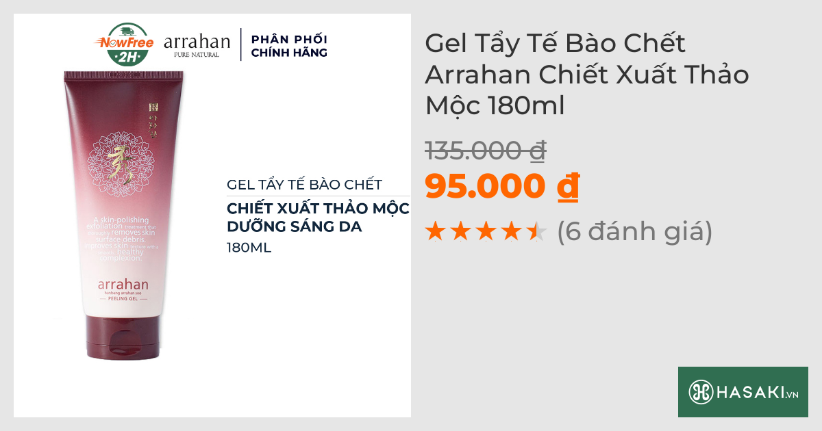 Gel Tẩy Tế Bào Chết Arrahan Chiết Xuất Thảo Mộc 180ml