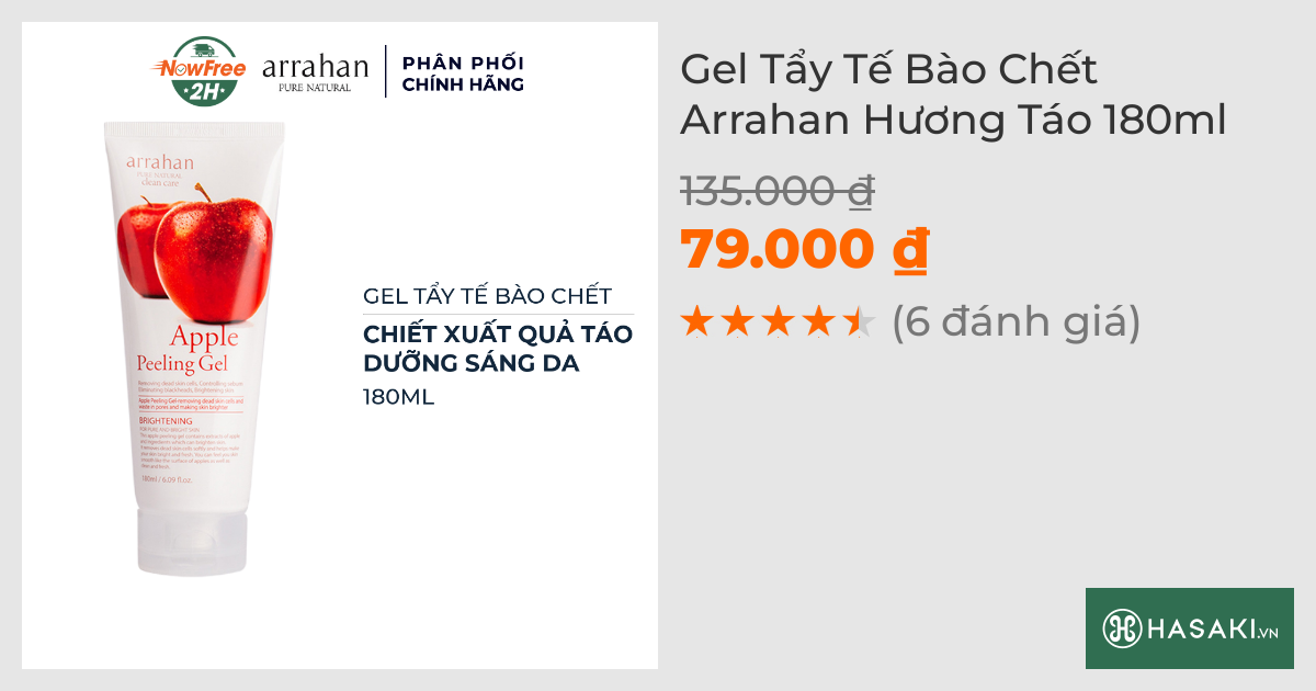 Gel Tẩy Tế Bào Chết Arrahan Hương Táo 180ml