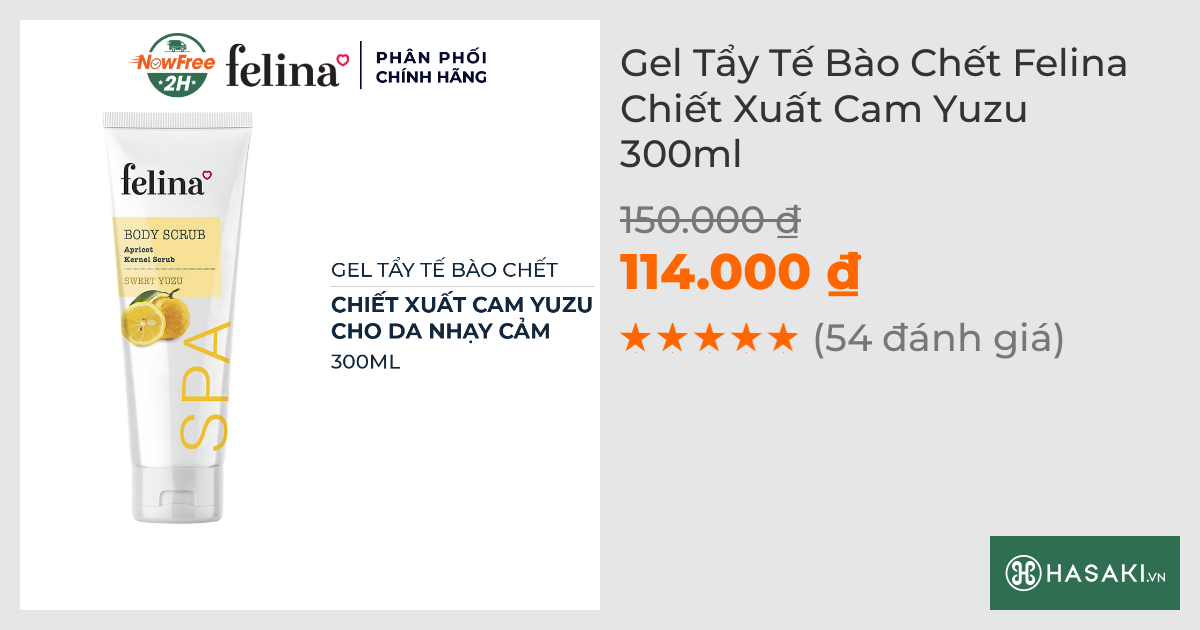 Gel Tẩy Tế Bào Chết Felina Chiết Xuất Cam Yuzu 300ml