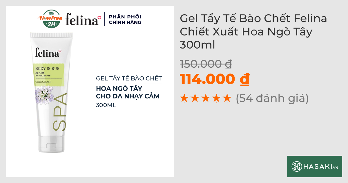 Gel Tẩy Tế Bào Chết Felina Chiết Xuất Hoa Ngò Tây 300ml