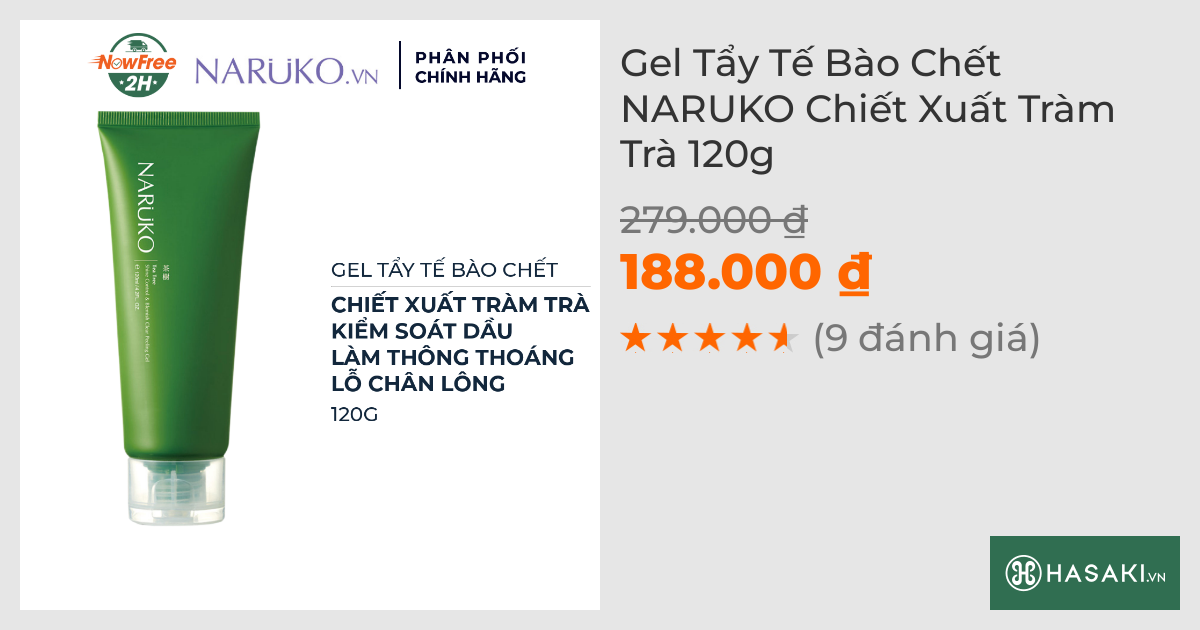 Gel Tẩy Tế Bào Chết Naruko Chiết Xuất Tràm Trà 120g