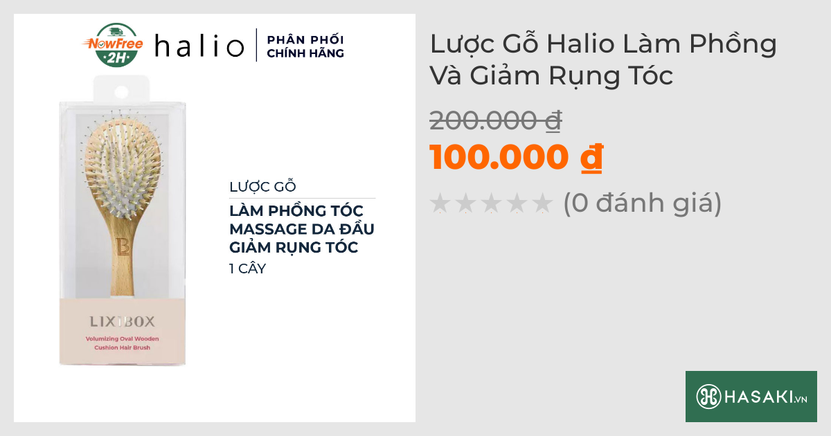 Lược Gỗ Halio Làm Phồng Và Giảm Rụng Tóc