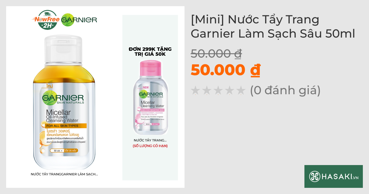 [Mini] Nước Tẩy Trang Garnier Làm Sạch Sâu 50ml