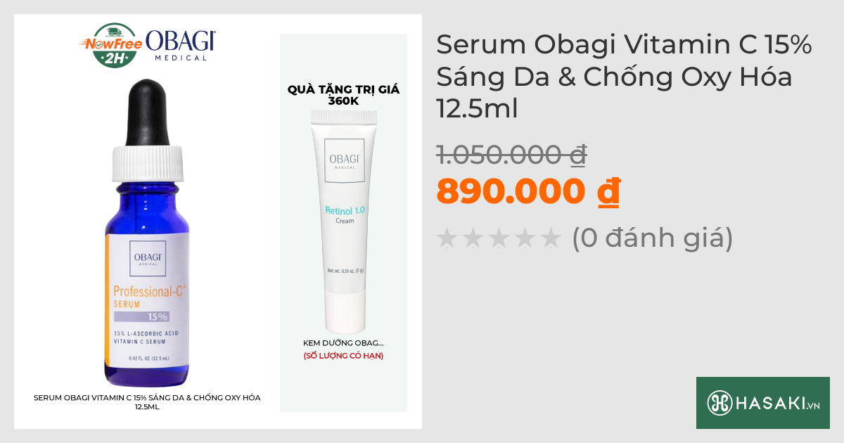 Serum Obagi Vitamin C 15% Sáng Da & Chống Oxy Hóa 12.5ml