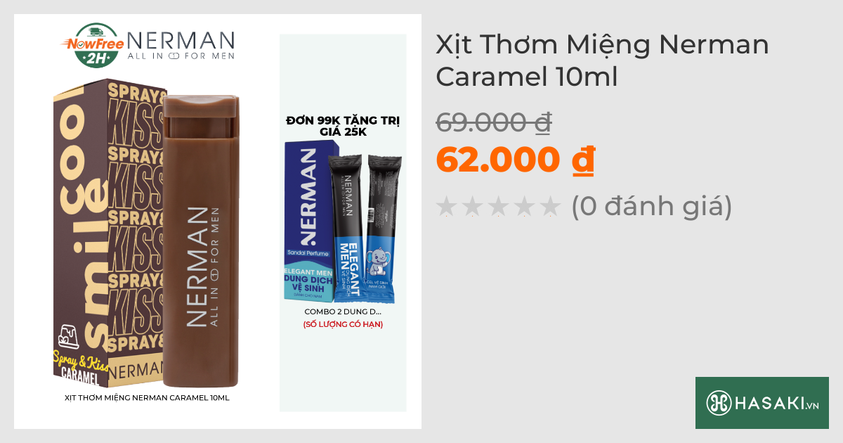 Xịt Thơm Miệng Nerman Caramel 10ml