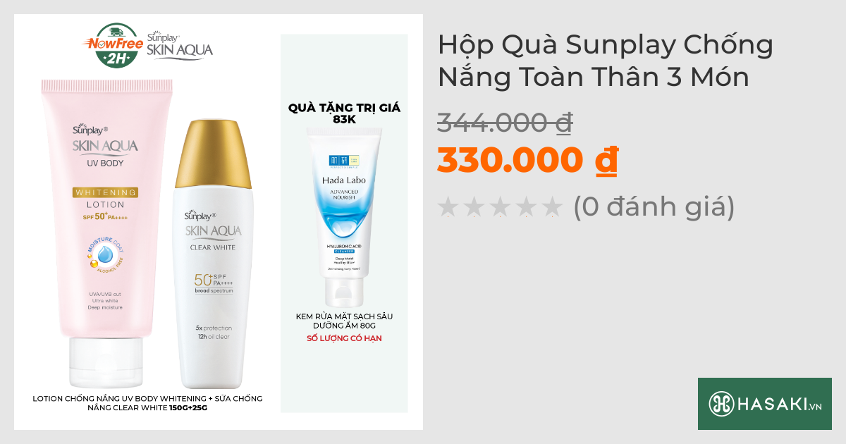 Hộp Quà Sunplay Chống Nắng Toàn Thân 3 Món