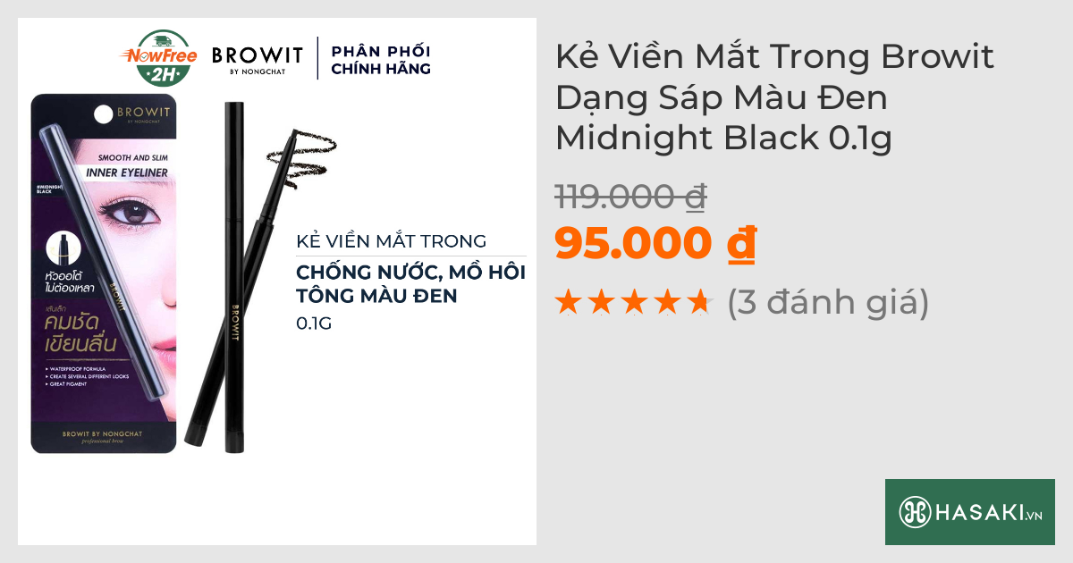 Kẻ Viền Mắt Trong Browit Dạng Sáp Màu Đen Midnight Black 0.1g