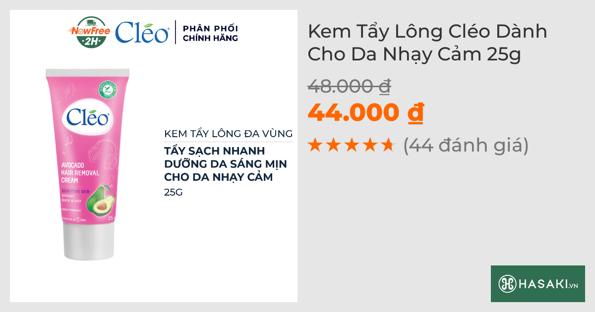 Kem Tẩy Lông Cléo Dành Cho Da Nhạy Cảm 25g