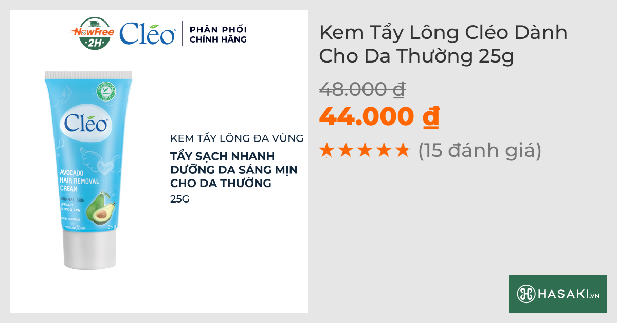 Kem Tẩy Lông Cléo Dành Cho Da Thường 25g