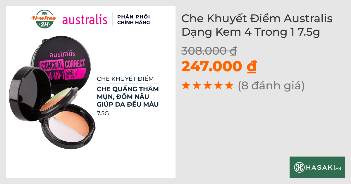 Che Khuyết Điểm Australis Dạng Kem 4 Trong 1 7.5g