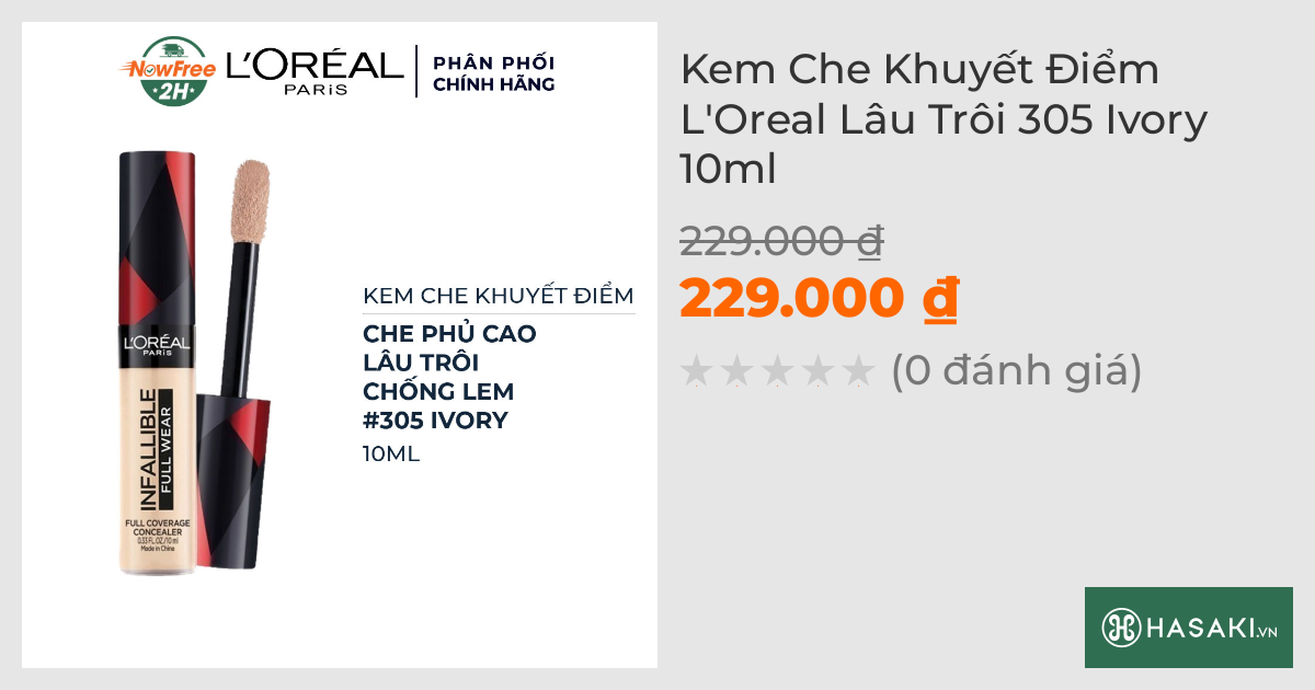 Kem Che Khuyết Điểm L'Oreal Lâu Trôi 305 Ivory 10ml