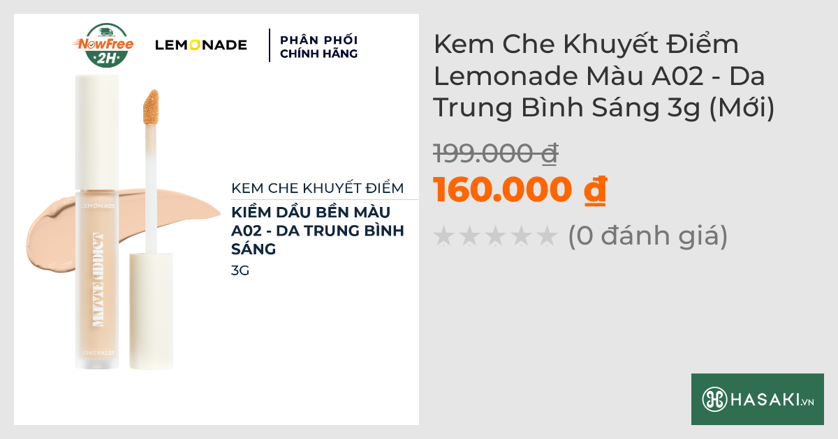 Kem Che Khuyết Điểm Lemonade Màu A02 - Da Trung Bình Sáng 3g (Mới)