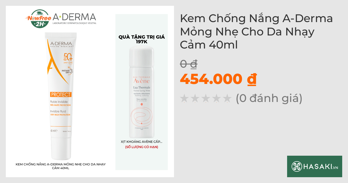 Kem Chống Nắng A-Derma Mỏng Nhẹ Cho Da Nhạy Cảm 40ml