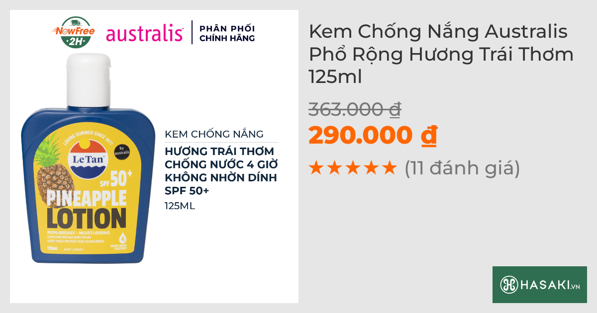 Kem Chống Nắng Australis Phổ Rộng Hương Trái Thơm 125ml