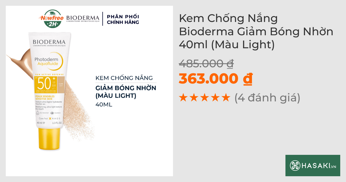 Kem Chống Nắng Bioderma Giảm Bóng Nhờn 40ml (Màu Light)