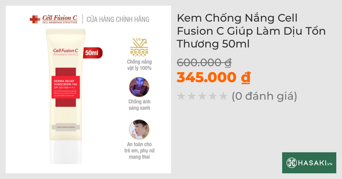 Kem Chống Nắng Cell Fusion C Giúp Làm Dịu Tổn Thương 50ml