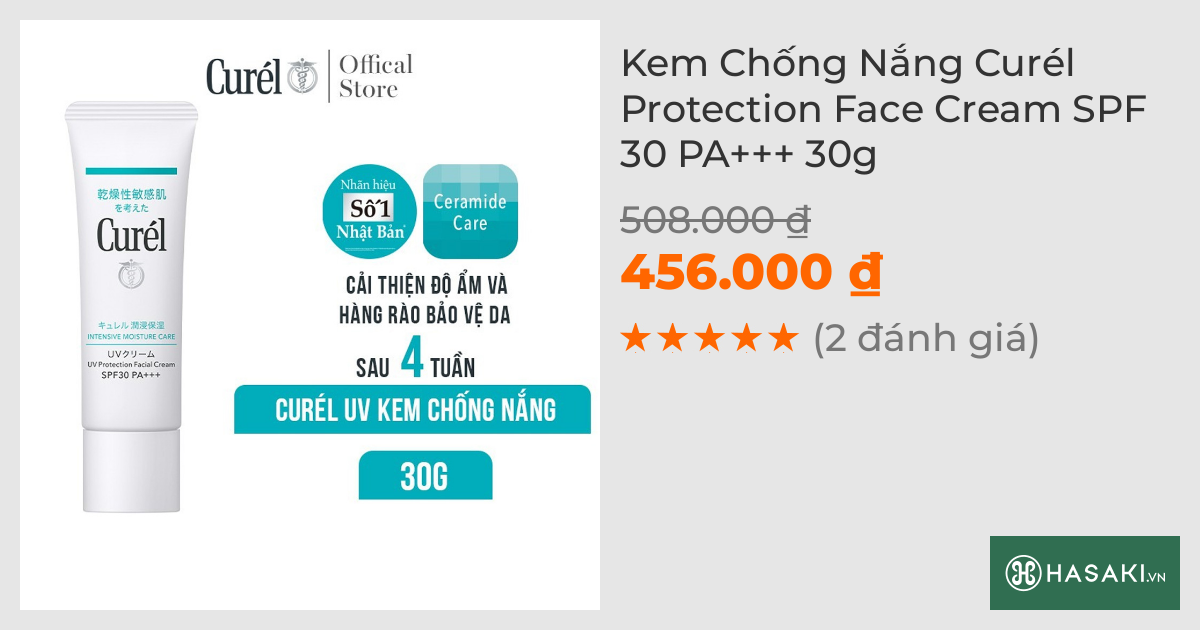 Kem Chống Nắng Curél Cho Da Khô, Nhạy Cảm SPF 30 PA+++ 30g