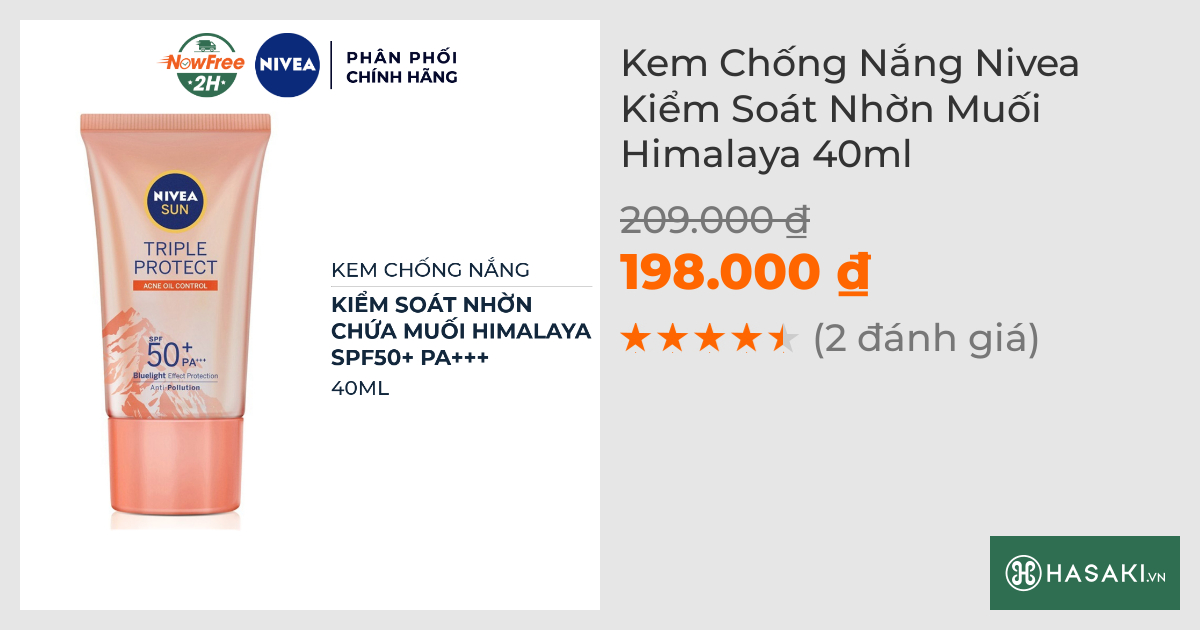 Kem Chống Nắng Nivea Kiểm Soát Nhờn Muối Himalaya 40ml