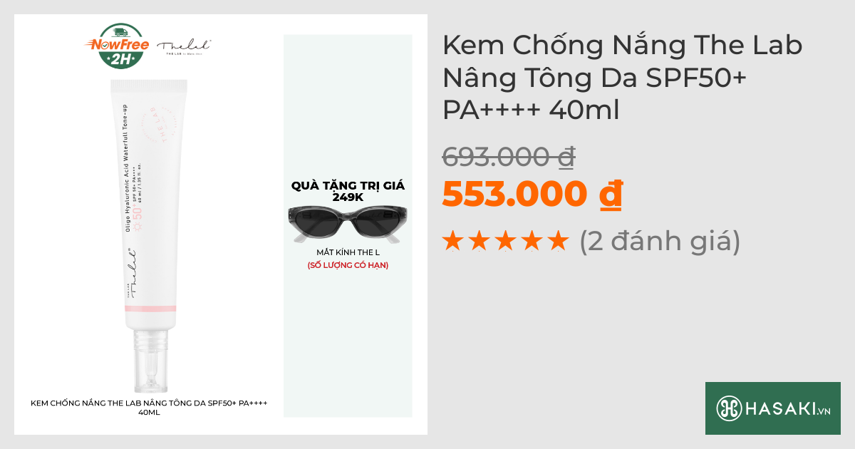 Kem Chống Nắng The Lab Nâng Tông Da SPF50+ PA++++ 40ml