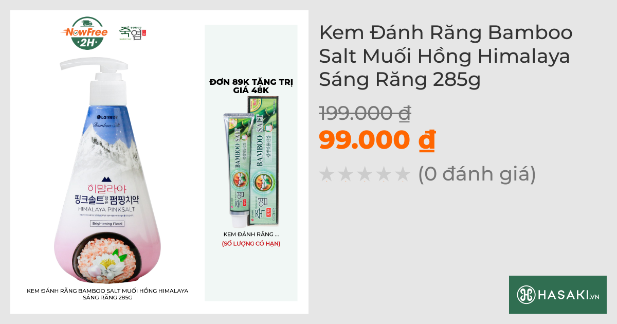 Kem Đánh Răng Bamboo Salt Muối Hồng Himalaya Sáng Răng 285g