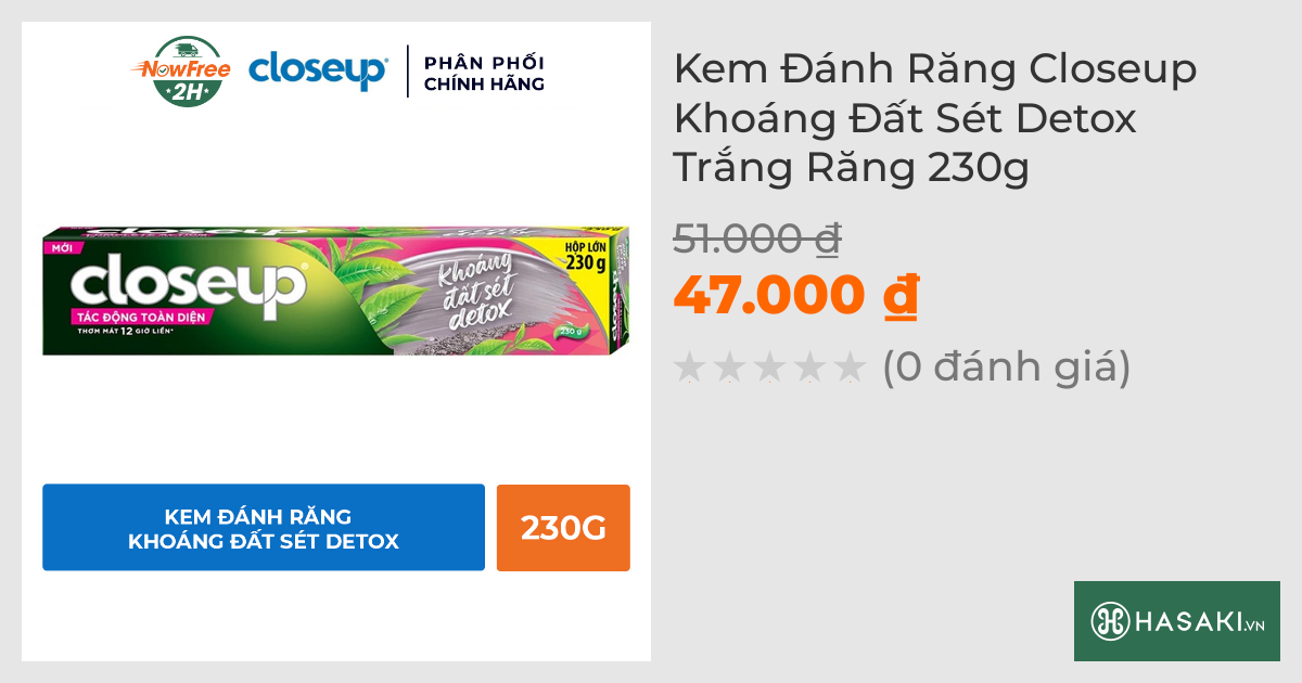 Kem Đánh Răng Closeup Khoáng Đất Sét Detox Trắng Răng 230g