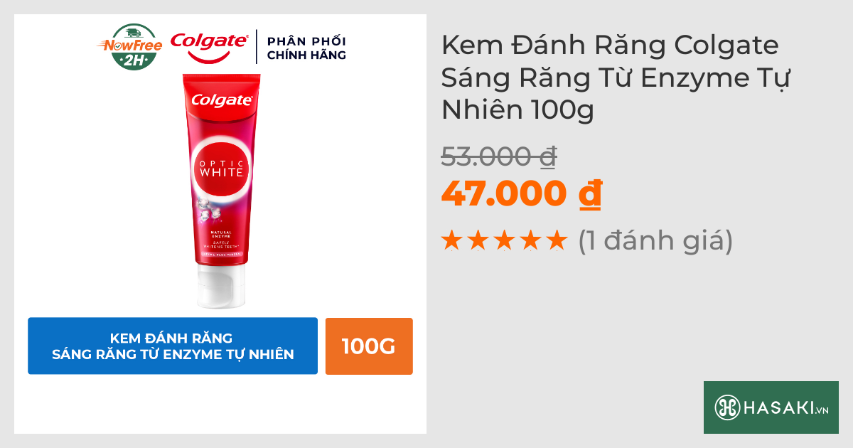 Kem Đánh Răng Colgate Sáng Răng Từ Enzyme Tự Nhiên 100g