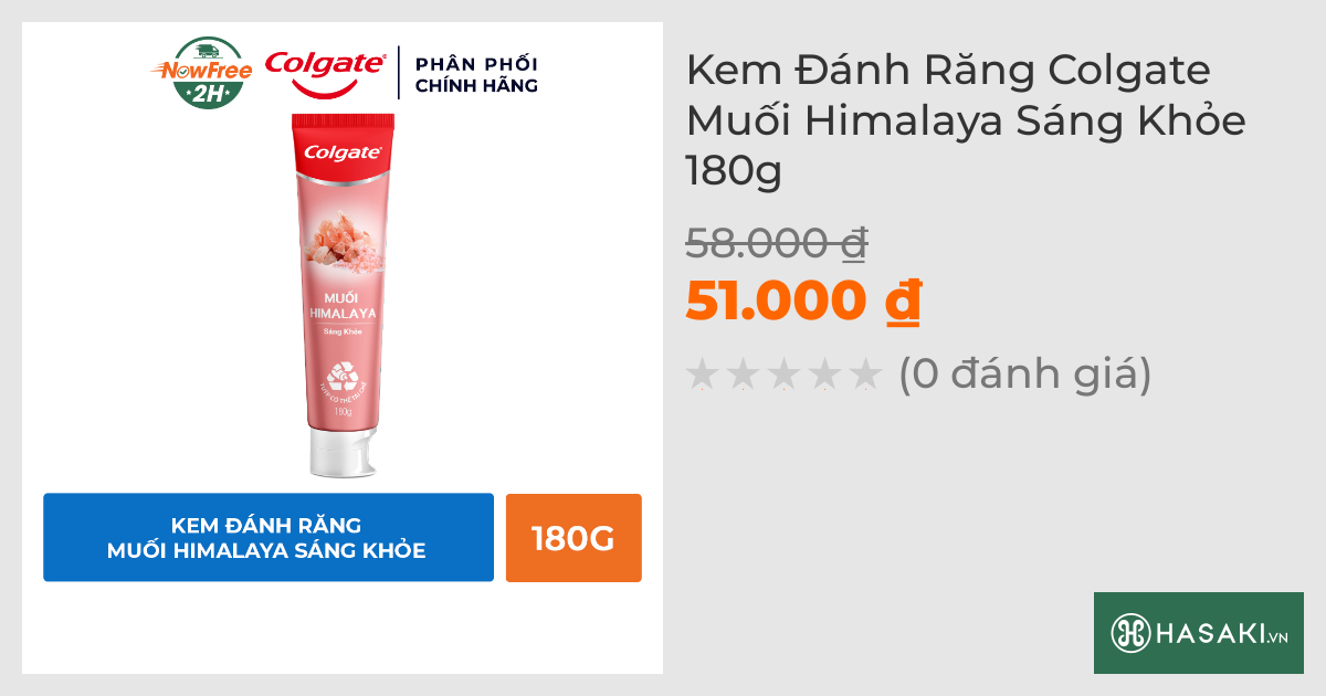 Kem Đánh Răng Colgate Muối Himalaya Sáng Khỏe 180g