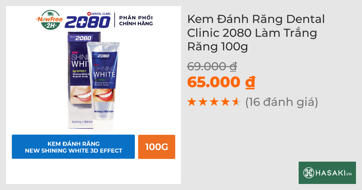 Kem Đánh Răng Dental Clinic 2080 Làm Trắng Răng 100g