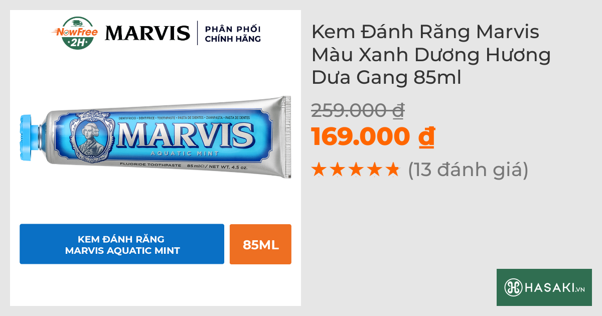 Kem Đánh Răng Marvis Màu Xanh Dương Hương Dưa Gang 85ml