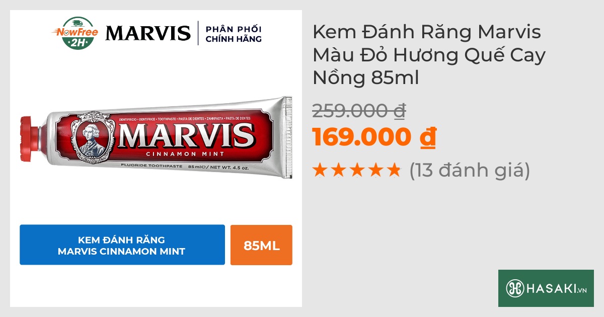 Kem Đánh Răng Marvis Màu Đỏ Hương Quế Cay Nồng 85ml