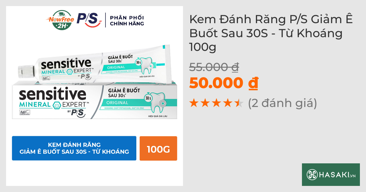 Kem Đánh Răng P/S Giảm Ê Buốt Sau 30S - Từ Khoáng 100g