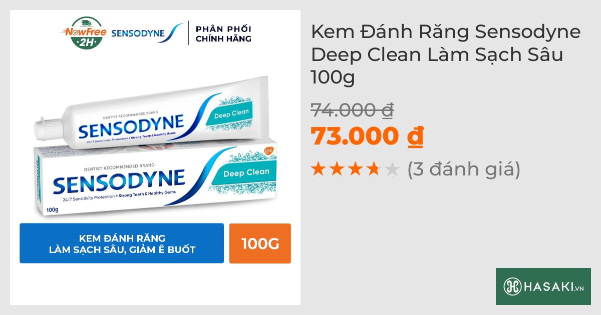 Kem Đánh Răng Sensodyne Deep Clean Làm Sạch Sâu 100g