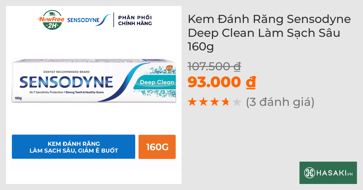 Kem Đánh Răng Sensodyne Deep Clean Làm Sạch Sâu 160g