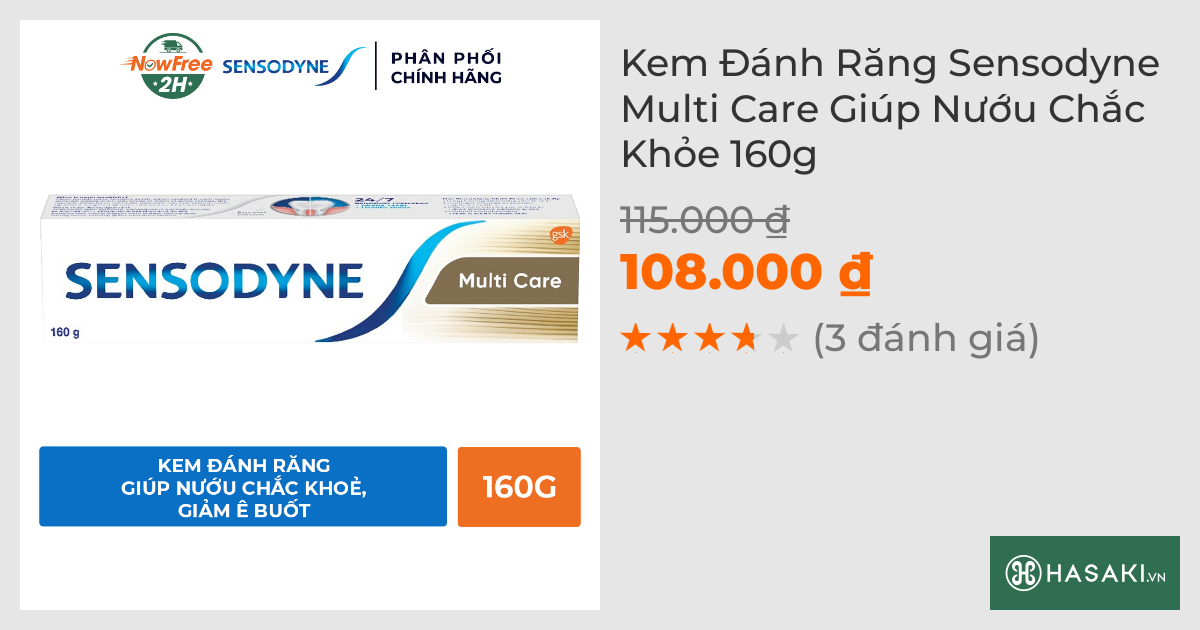 Kem Đánh Răng Sensodyne Multi Care Giúp Nướu Chắc Khỏe 160g