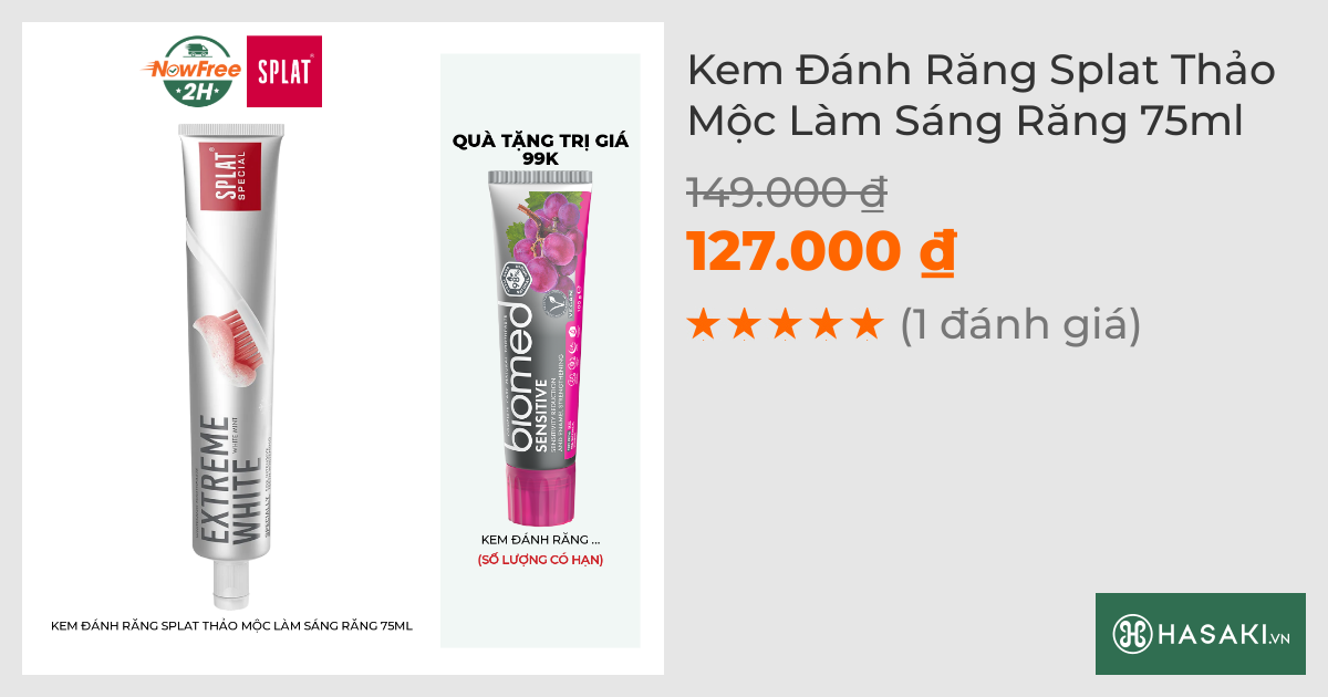 Kem Đánh Răng Splat Thảo Mộc Làm Sáng Răng 75ml