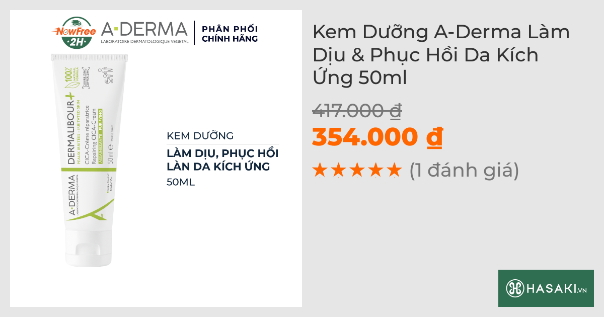 Kem Dưỡng A-Derma Làm Dịu & Phục Hồi Da Kích Ứng 50ml