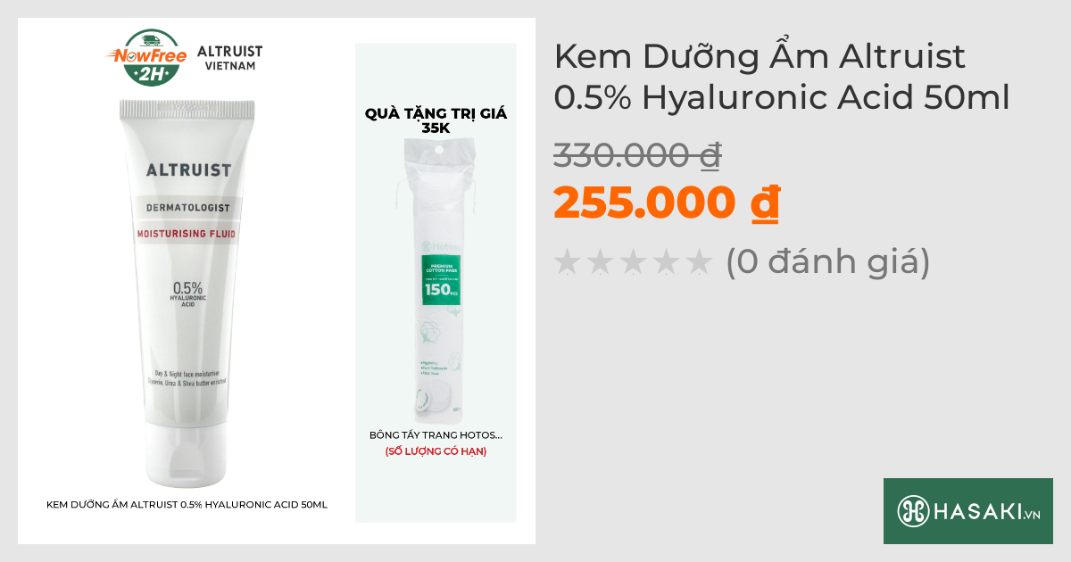 Kem Dưỡng Ẩm Altruist 0.5% Hyaluronic Acid 50ml