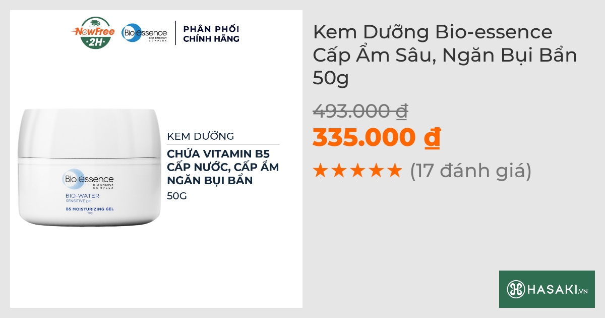 Kem Dưỡng Bio-essence Cấp Ẩm Sâu, Ngăn Bụi Bẩn 50g