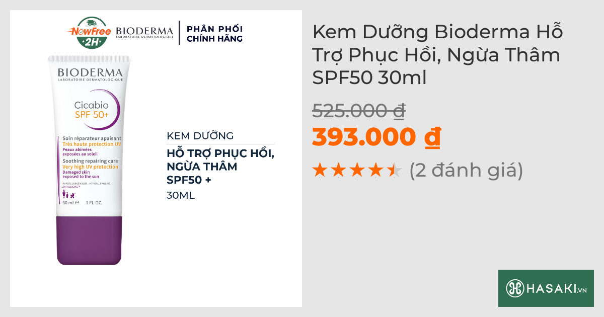 Kem Dưỡng Bioderma Hỗ Trợ Phục Hồi, Ngừa Thâm SPF50 30ml