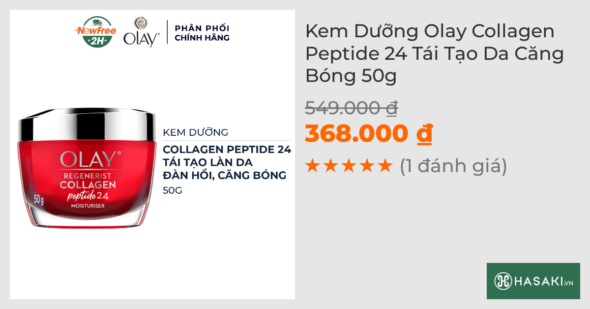 Kem Dưỡng Olay Collagen Peptide 24 Tái Tạo Da Căng Bóng 50g